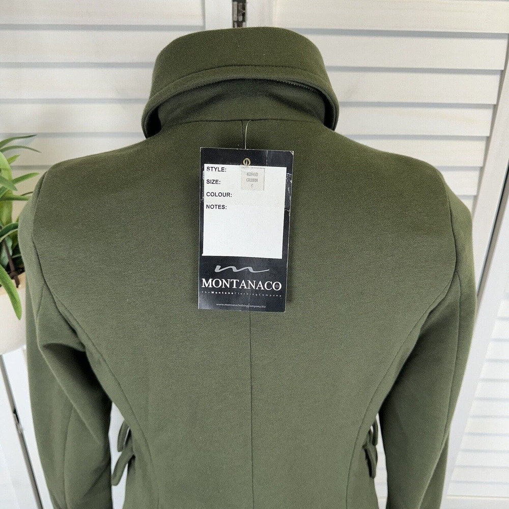 New Montana Clothing Company Double‎ Breasted Green Military Knit Jacket Size S - Picture 5 of 8